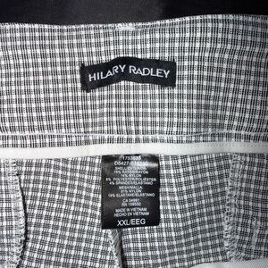 Hilary Radley Black and White Plaid pants